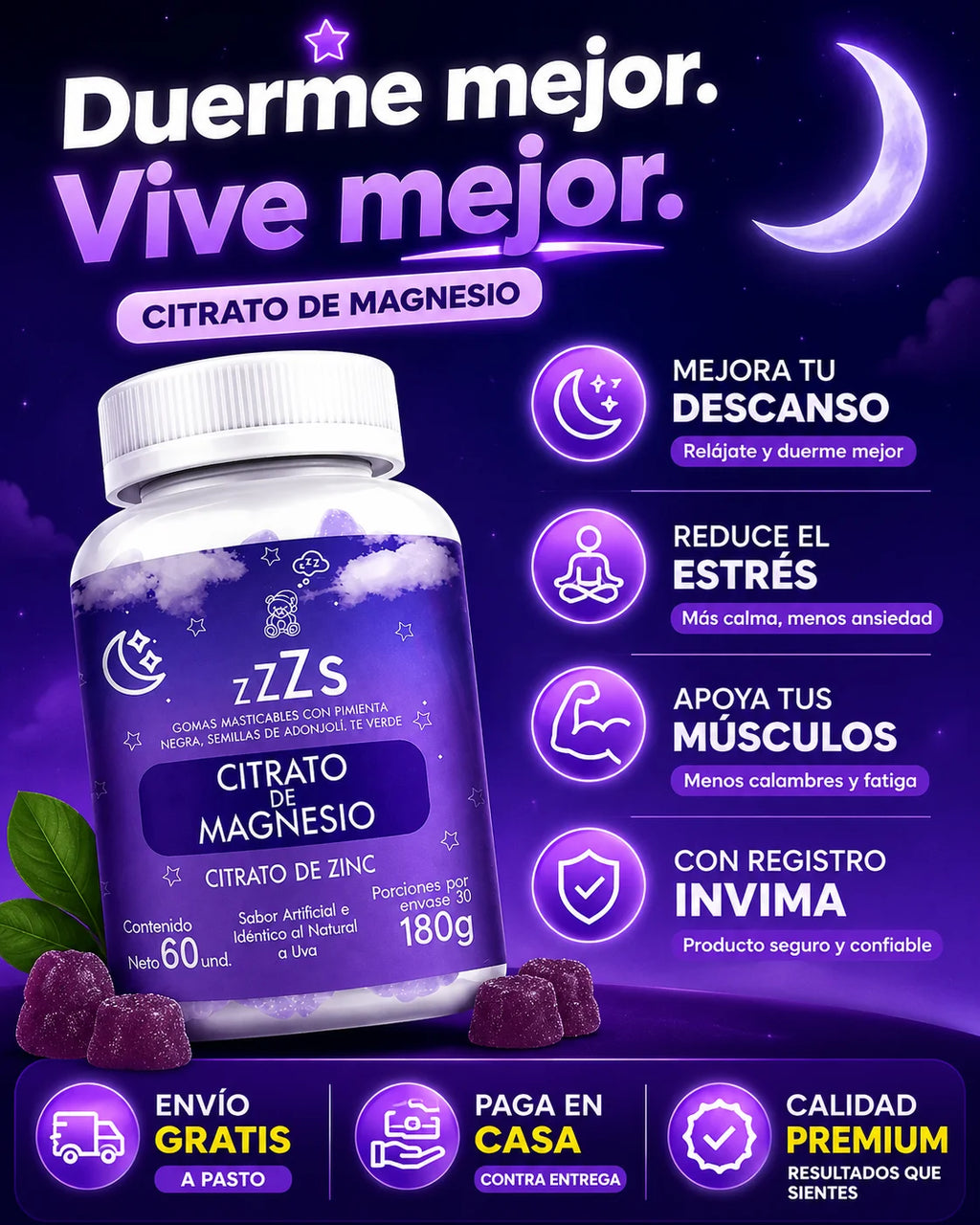 GOMITAS PARA DORMIR X 60 UNIDADES